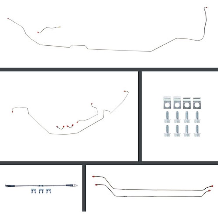 67 Chevelle Manual Disc Conversion Complete Brake Line Kit 26 Pcs. Stainless
