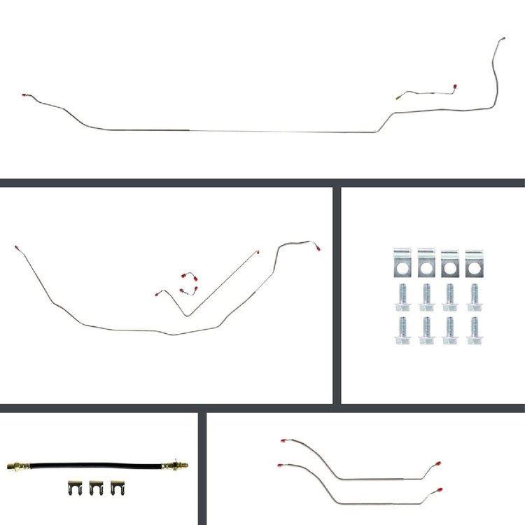68 Chevelle Cnvt Manual 4 Wheel Disc Conversion Complete Brake Line Kit 26 Pcs. Stainless