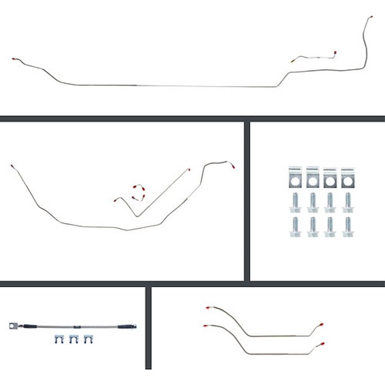 70 Chevelle Cnvt Manual 4 Wheel Disc Conversion Complete Brake Line Kit 26 Pcs. Stainless