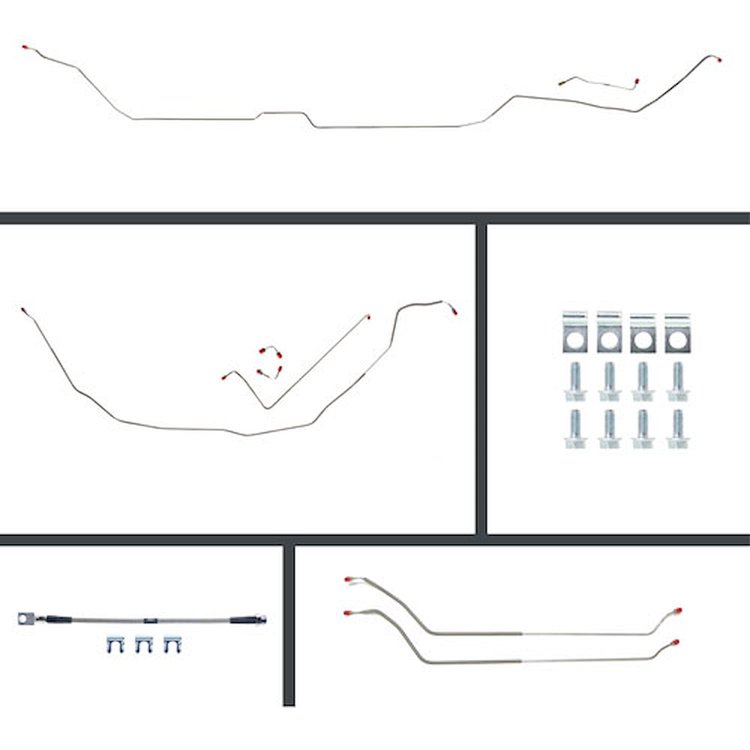72 Chevelle Manual Disc Conversion Complete Brake Line Kit 26 Pcs. Stainless