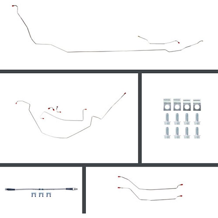 67 Chevelle Cnvt Power 4 Wheel Disc Conversion Complete Brake Line Kit 26 Pcs. Stainless