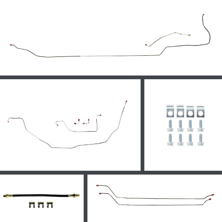 68 Chevelle Cnvt Power Disc Conversion Complete Brake Line Kit 26 Pcs. Stainless