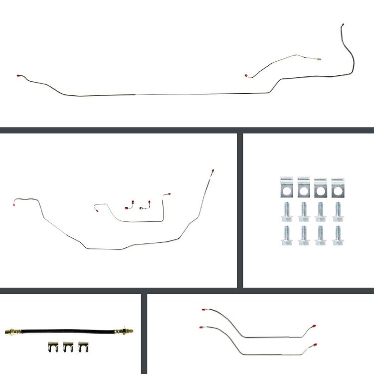 Stainless Steel Power Brake Line Kit Front Disc/Rear Disc