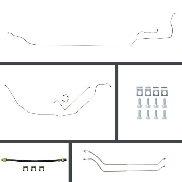 69 Chevelle Cnvt Power Disc Conversion Complete Brake Line Kit 26 Pcs. Stainless