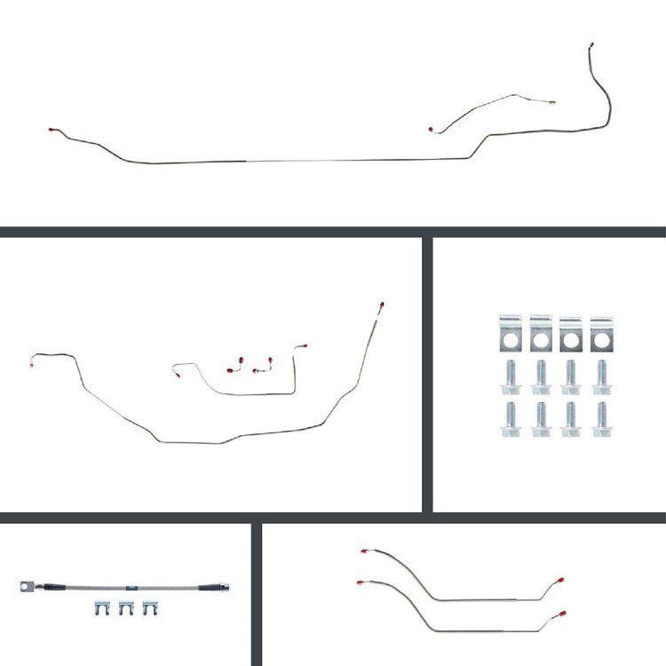 69 Chevelle Cnvt Power 4 Wheel Disc Conversion Complete Brake Line Kit 26 Pcs. Stainless