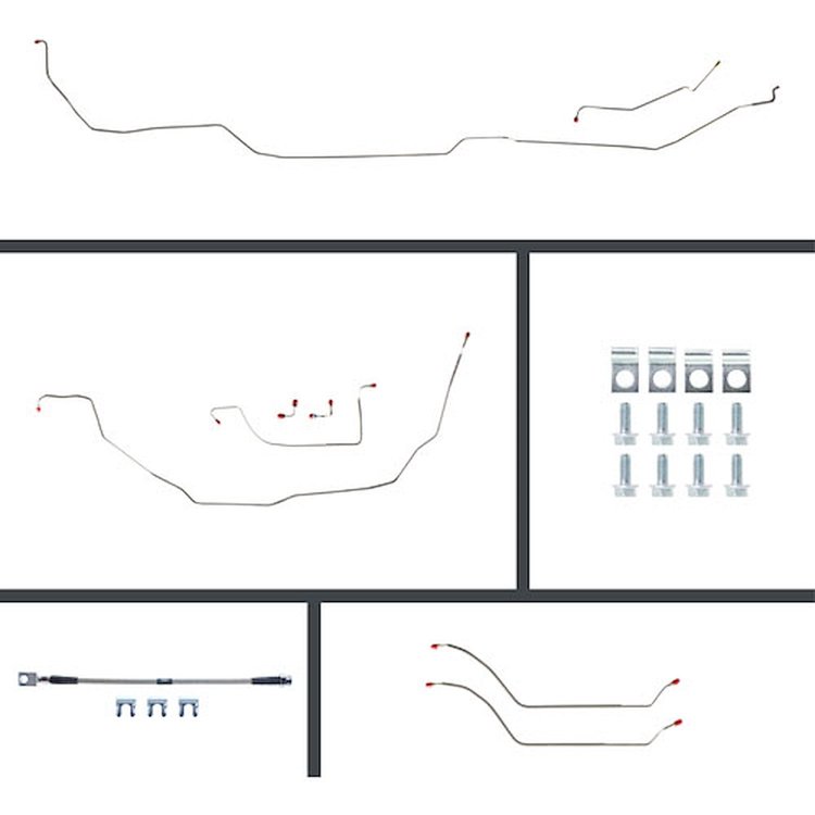 70 Chevelle Power 4 Wheel Disc Conversion Complete Brake Line Kit 26 Pcs. Stainless