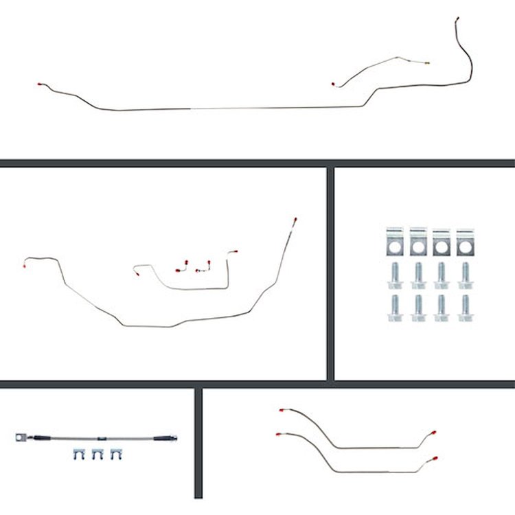 71 Chevelle Cnvt Power 4 Wheel Disc Conversion Complete Brake Line Kit 26 Pcs. Stainless
