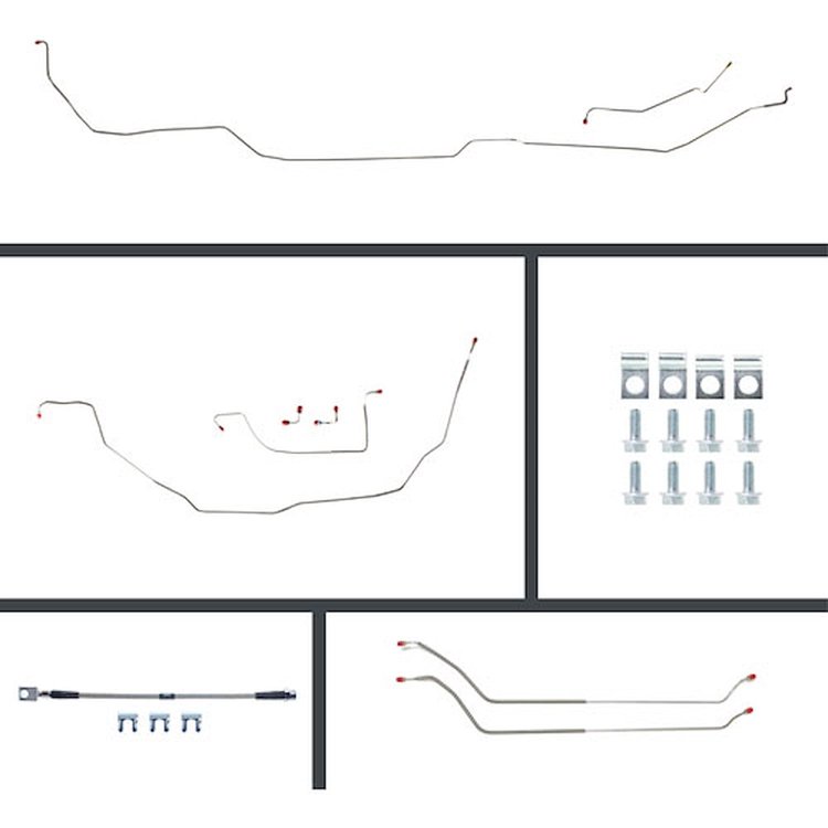 72 Chevelle Power Disc Conversion Complete Brake Line Kit 26 Pcs. Stainless