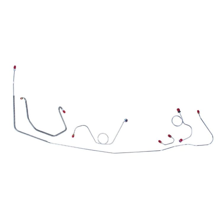 70 -71 Pwr. Disc Runs Over Frame 2 Pc. Interm. - Front Brake Line Kit 5 Pcs.