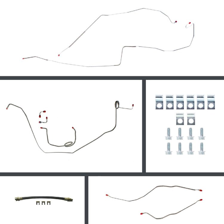 Complete Manual 4-Wheel Disc Conversion Brake Line Kit 1967 Camaro