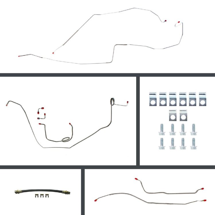 68 Camaro Manual 4 Wheel Disc Conversion Complete Brake Line Kit 26 Pcs.