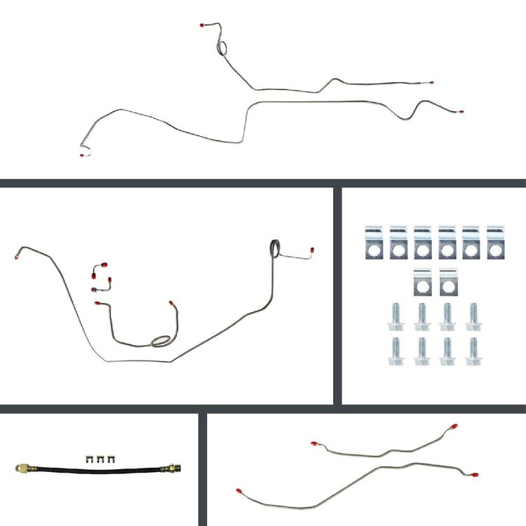 69 Camaro Manual 4 Wheel Disc Conversion Complete Brake Line Kit 26 Pcs.