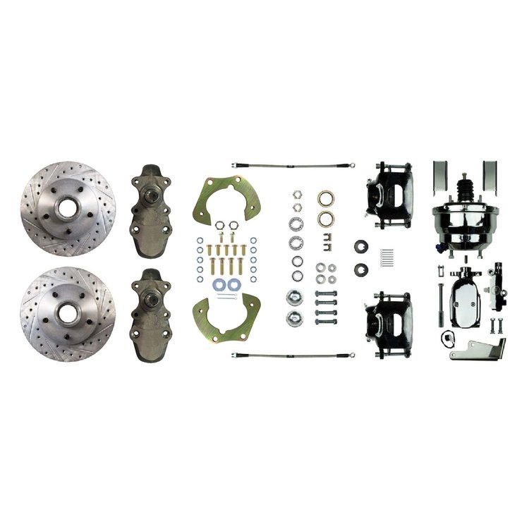 55 - "57 Full Size Chevy, Dual Booster, Black Show"N Go - Power Front Drop Disc Conversion