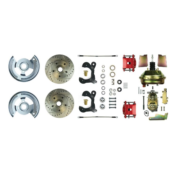 58 - "64 Full Size Chevy, Booster, Red Show"N Go Calipers - Power Front Disc Conversion