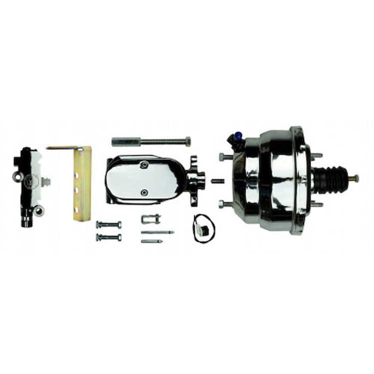 Chrome Upper Assembly 9" 3-Stud Booster With Master Cylinder