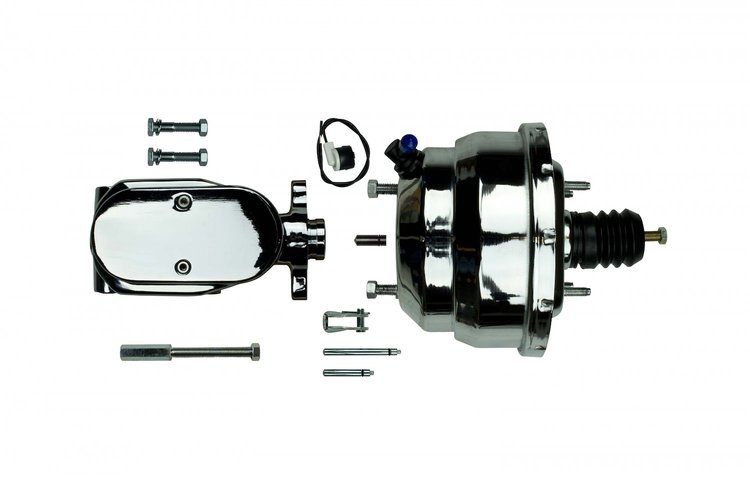 Chrome Dual Brake Booster and Master Cylinder 8" Booster