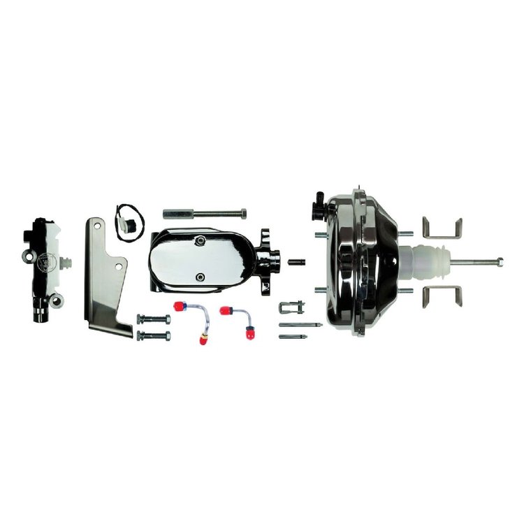 Complete Chrome Upper Assembly, Disc/Drum universal. With booster mounting brackets