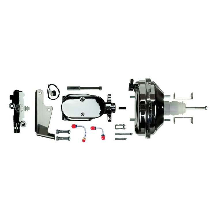 Complete Chrome Upper Assembly, Disc/Drum Universal, With booster mounting brackets