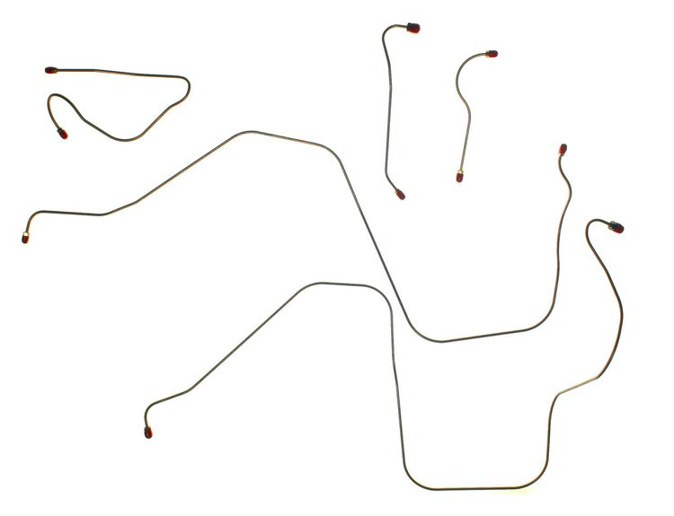 68 -69 Pwr. Disc - Front Brake Line Kit - Stainless 5 Pcs.