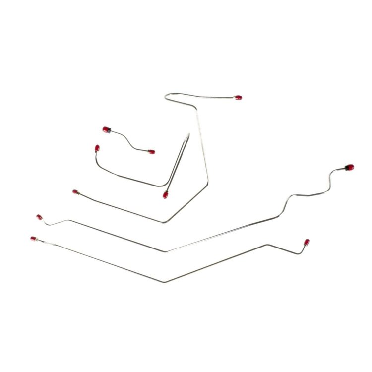70 -72 Std. Drum - Front Brake Line Kit - Stainless 5 Pcs.