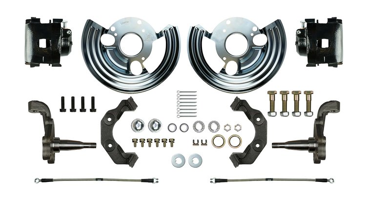 MDC62CLS Front Disc Brake Conversion Kit w/o Rotors Fits Select 1962-1972 Mopar B & E-Body [Black Calipers]