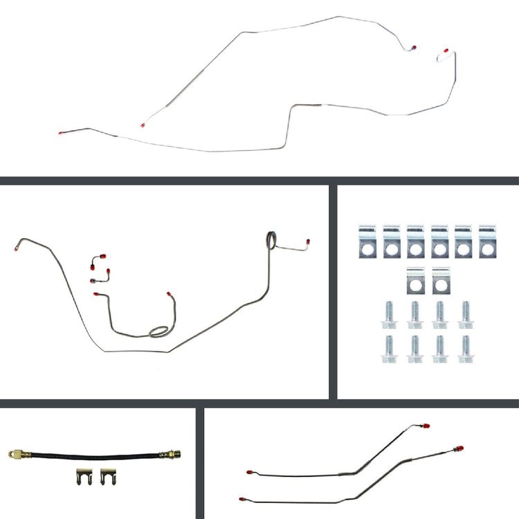67 Firebird Manual 4 Wheel Disc Conversion Complete Brake Line Kit 26 Pcs.