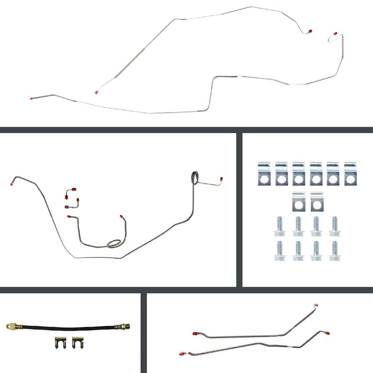 68 Firebird Manual 4 Wheel Disc Conversion Complete Brake Line Kit 26 Pcs.