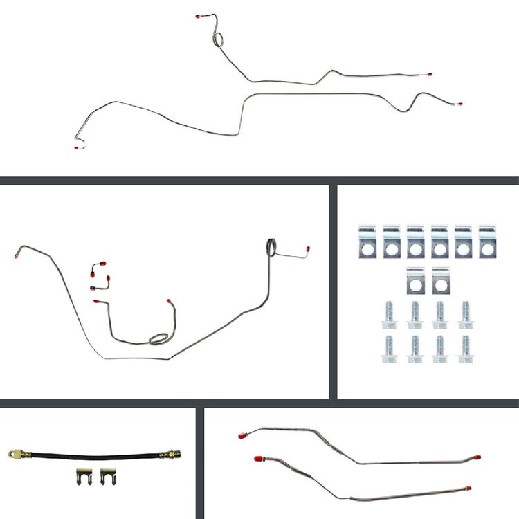 69 Firebird Manual 4 Wheel Disc Conversion Complete Brake Line Kit 26 Pcs.