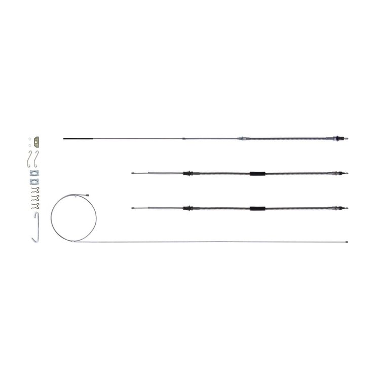 64 - 67 El Camino, Powerglide or Manual - Brake Cable Set w/ Hardware