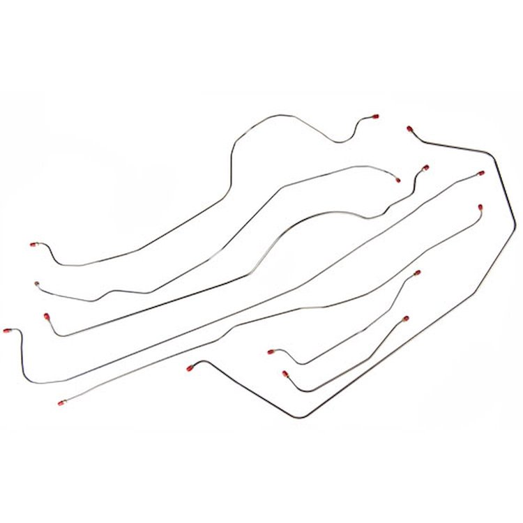 55 -56 Man. Drum Shortbed - Complete Brake Line Set 8 Pcs.