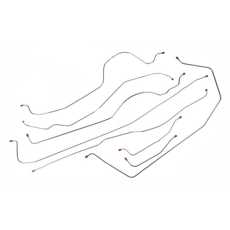 55 -56 Man. Drum Shortbed - Complete Brake Line Set 8 Pcs. - Stainless