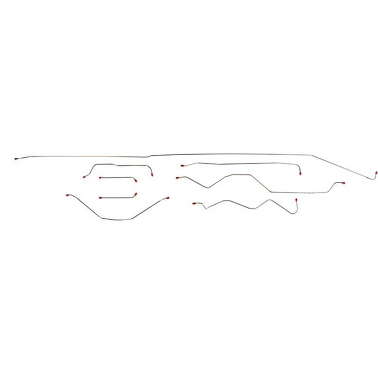 "64 - "66 Manual Drum, Longbed Complete Brake Line Kit, 8 Pcs.
