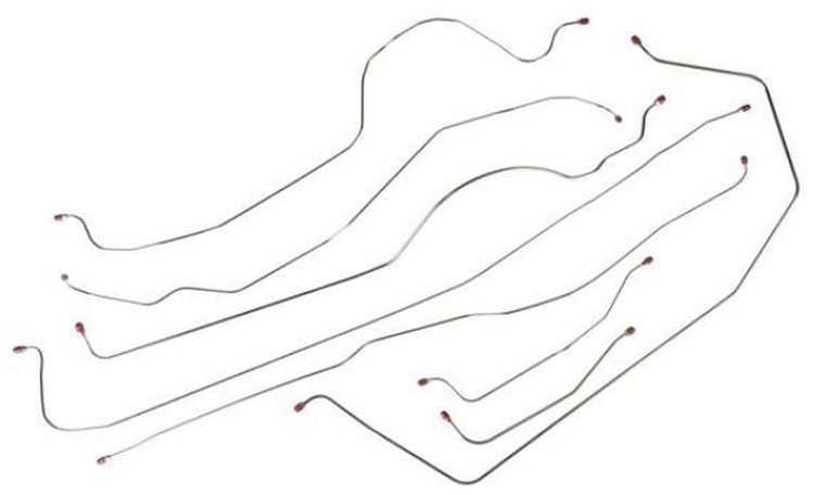 86 Ford Truck Complete Brake Line Set 7 Pcs. Stainless