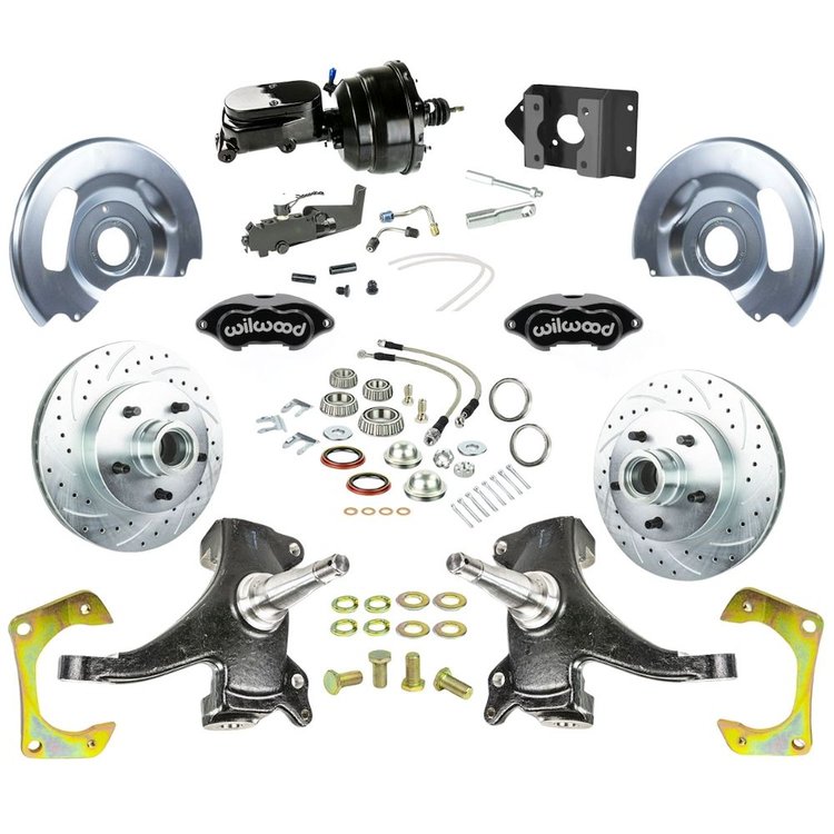 TDC6015DBYP 1960-1962 GM Truck 2 in. Drop Power Fnt Disc Brake Conversion, Black Wilwood Calipers