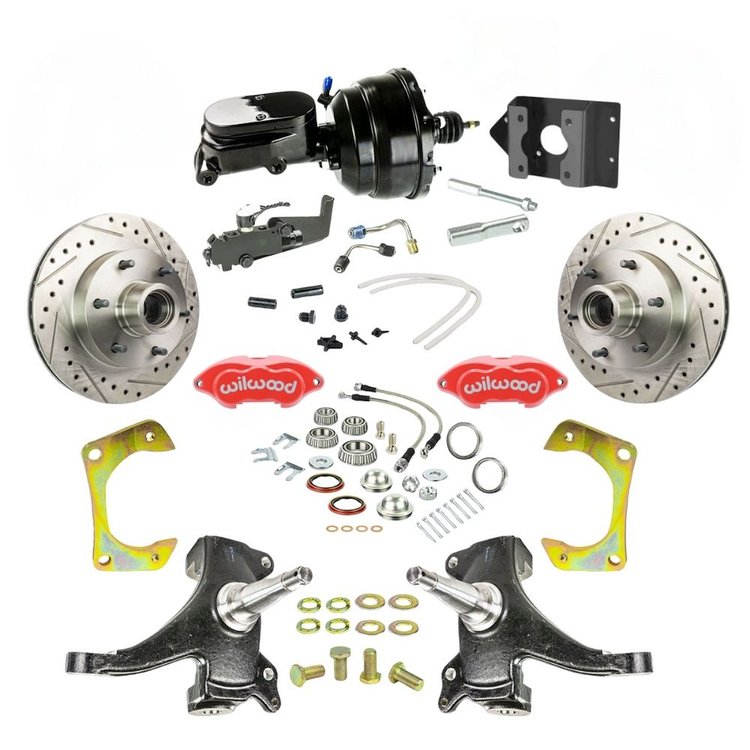 TDC6016DZYP 1960-1962 Chevy/GMC Truck/Suburban 2 in. Drop, Pwr Front Disc Brakes, Red Wilwood Calipers