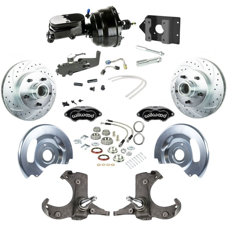 TDC6325BYP 1963-1966 Chevy/GMC Truck/Suburban, Power Front Disc Brake Kit Black Wilwood Caliper