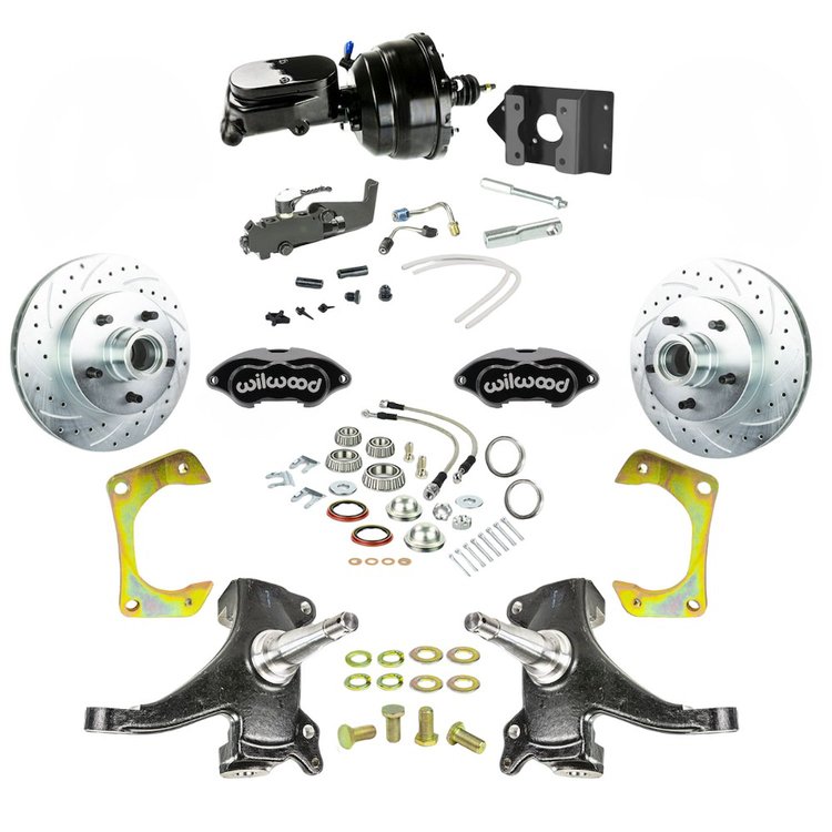 TDC6325DBYP 1963-1966 Chevy/GMC Truck/Suburban, 2 in. Drop, Power Front Disc Kit Black Wilwood Calipers