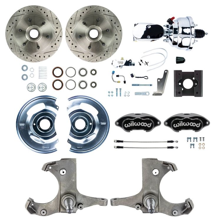 TDC6326BXP 1963-1966 Chevy Truck, Power Disc Brake Conversion Kit Black Wilwood Calipers