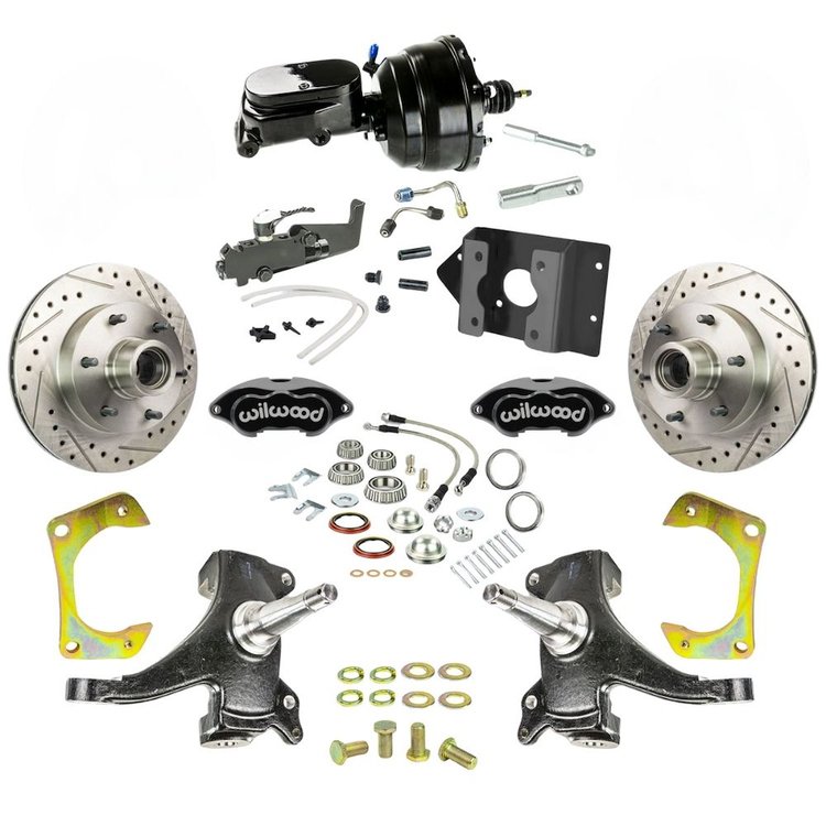 TDC6326DBYP 1963-1966 Chevy/GMC Truck/Suburban, 2 in. Drop Power Front Disc Kit Black Wilwood Calipers