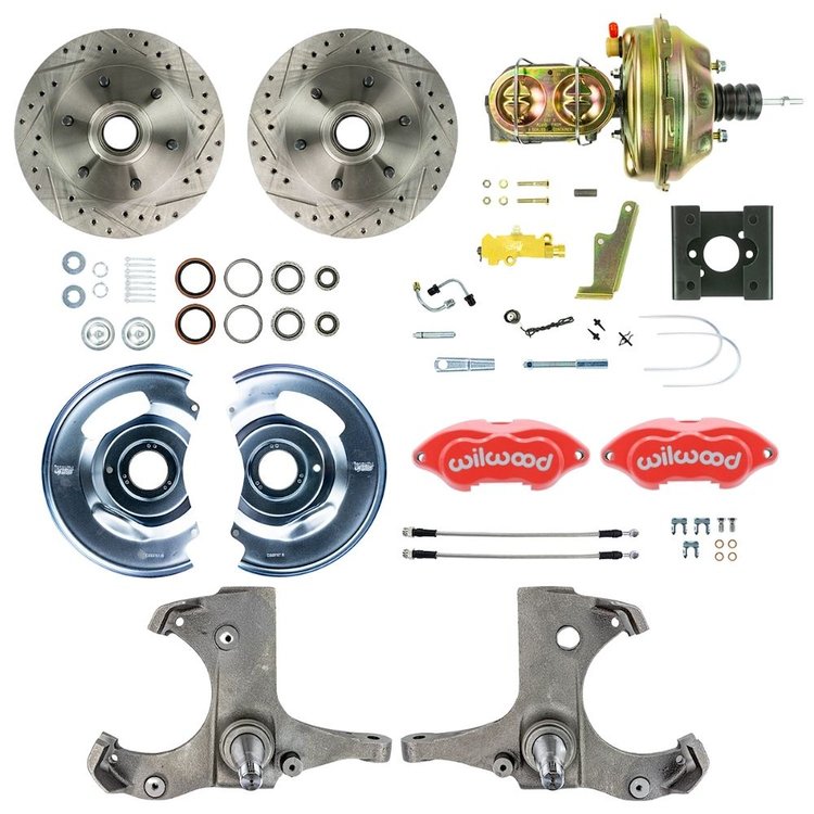 TDC6326ZP 1963-1966 Chevy Truck, Power Disc Brake Conversion Kit, Red Wilwood Calipers