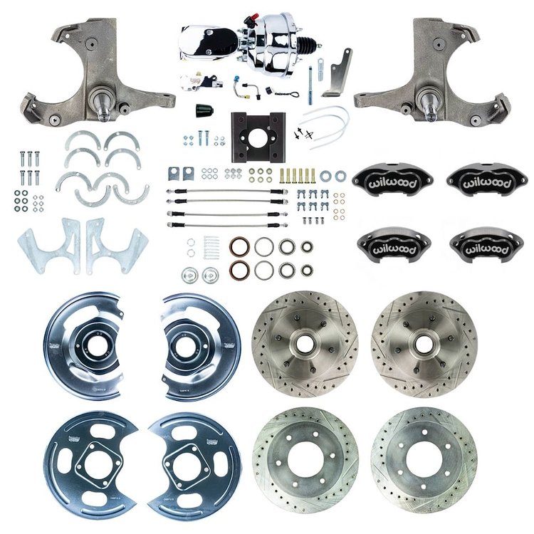 TDC6356BXP 1963-1966 GM C10/C15 Truck 2WD, Pwr 4-Wheel Disc Kit, Black Wilwood Calipers