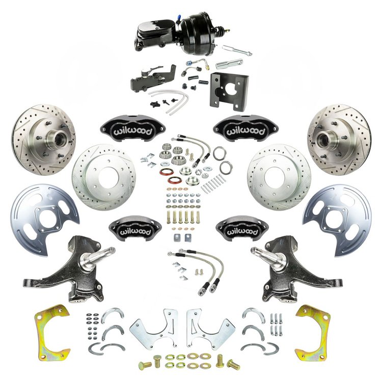 TDC6356DBYP 1963-1966 GM C10/C15 Truck/Suburban 2 in. Drop Pwr 4-Wheel Disc Kit Black Wilwood Calipers