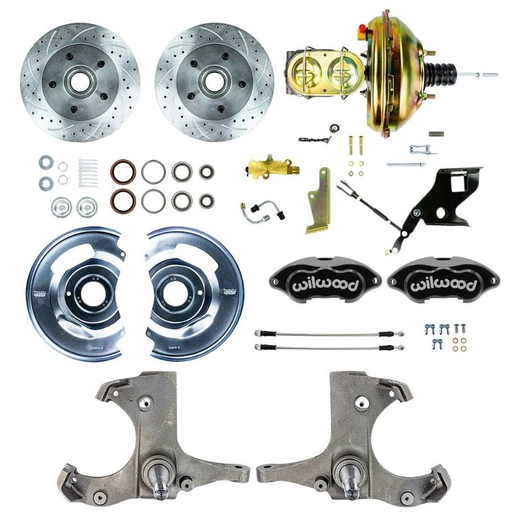 TDC6725BP 1967-1970 Chevy C10/15 Truck/Suburban, Pwr Front Disc Conv. w/Black Wilwood Calipers