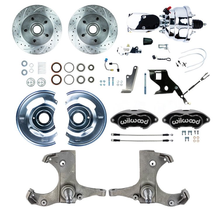 TDC6725BXP 1967-1970 Chevy C10/15 Truck/Suburban, Pwr Front Conv, Black Wilwood Calipers, Chrome Upper