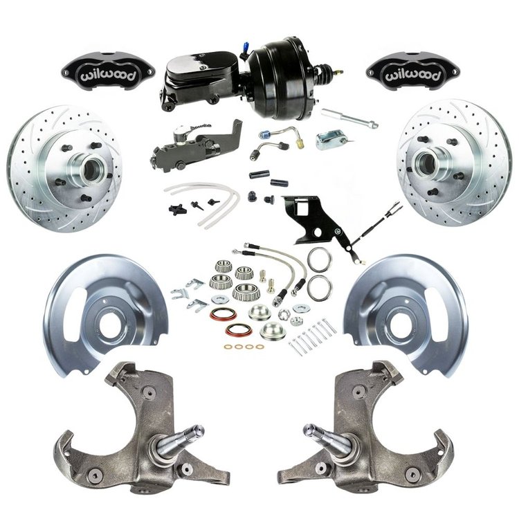 TDC6725BYP 1967-1970 GM C10/C15 Truck/Suburban 2WD Power Front Conv Black Wilwood Calipers Black Upper