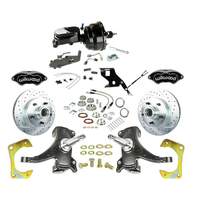 TDC6725DBYP 1967-1970 GM C10/15 Truck/Suburban 2 in. Drop Pwr Front Conv, Black Wilwood Calipers Black Upper