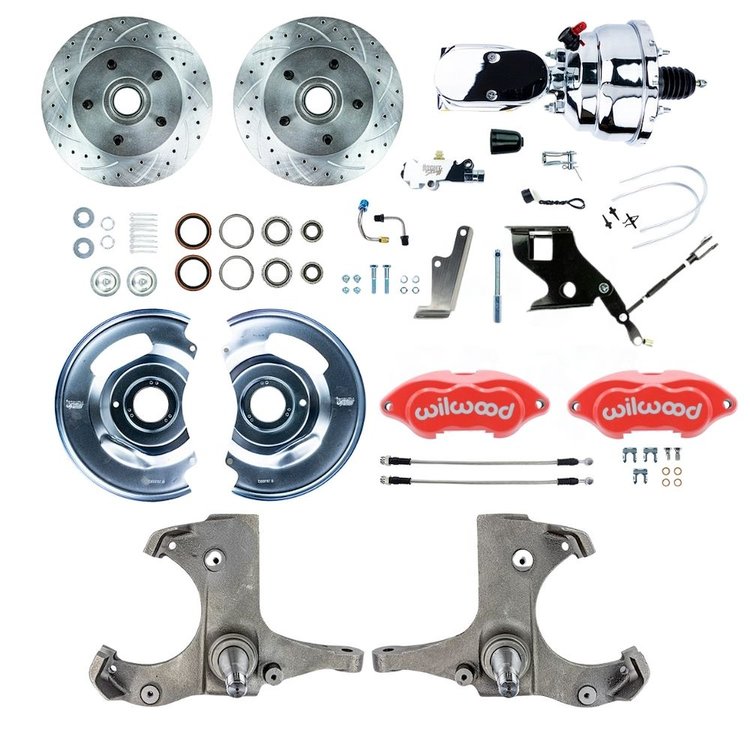 TDC6725ZXP 1967-1970 Chevy C10/15 Truck/Suburban Power Front Conv, Red Wilwood Calipers Chrome Upper