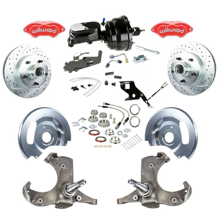 TDC6725ZYP 1967-1970 GM C10/C15 Truck/Suburban w/2WD, Power Conv, Red Wilwood Calipers Black Upper