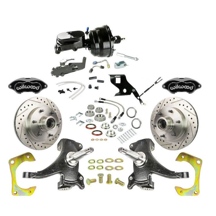 TDC6726DBYP 1967-1970 C10/C15 Truck/Suburban 2 in. Drop Front Brake Kit, Black Wilwood Calipers Black Upper