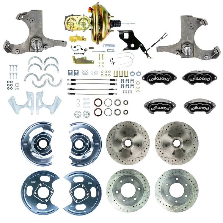 TDC6756BP 1967-1970 GM C10/C15 Truck, 2WD, Pwr 4-Wheel Disc Brake Kit, Black Wilwood Caliper